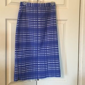 Blue & White Pencil Skirt