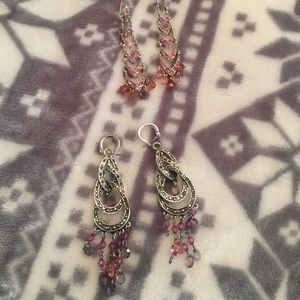 Pink and silver pair of beautiful earrings!