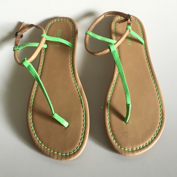 Old Navy size 8 green neon sandals