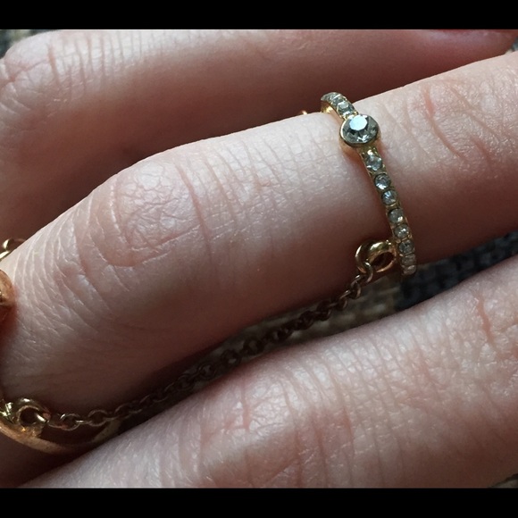 Midi Ring Phalanx Slave Ring Swarovski Crystals - Picture 3 of 4