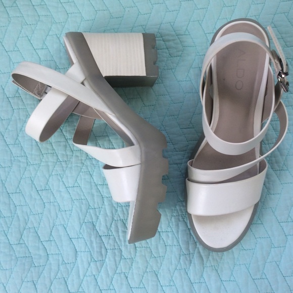 Aldo white platform heals