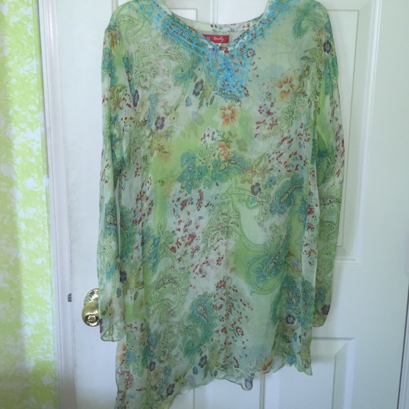 Sheer long sleeves top