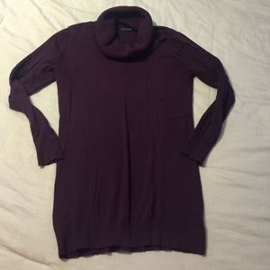 Plum purple turtleneck tunic sweater