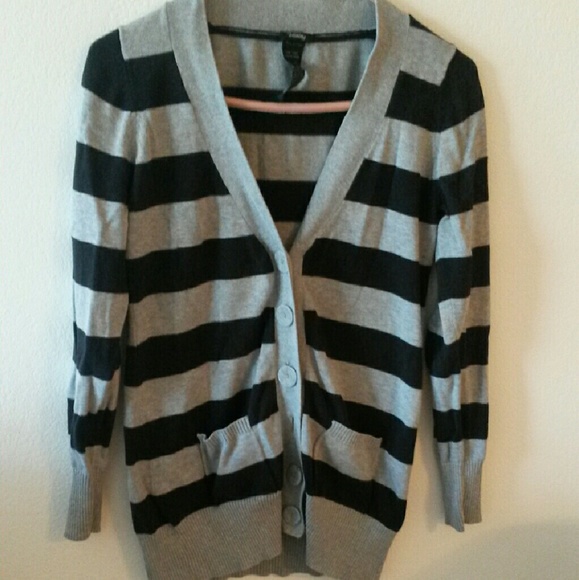 Striped button up shrug