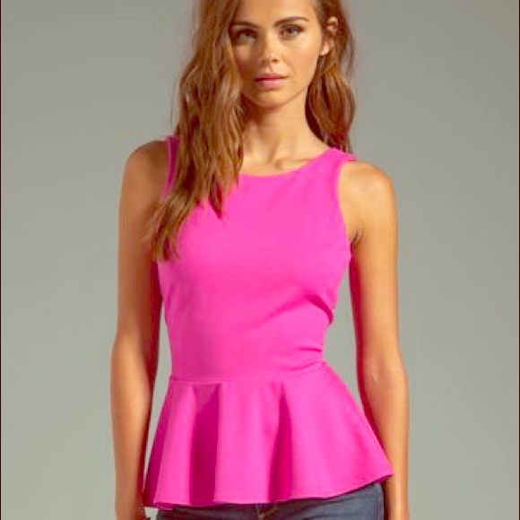 Bright Pink Peplum Top