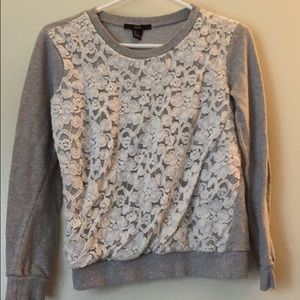 Forever 21 lace/grey sweatshirt size small