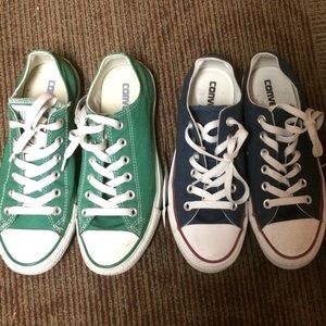 Green n Navy Blue Converse