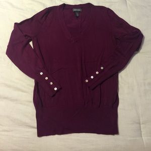 Plum purple V-neck sweater