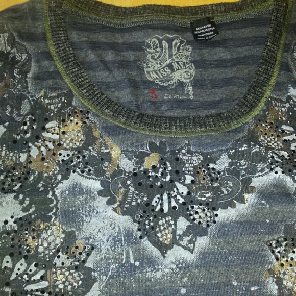 Miss Me fitted bling long sleeve