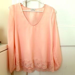 Long open sleeve blush shirt