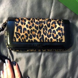 Kate Spade Patent Trim Leopard print wristlet