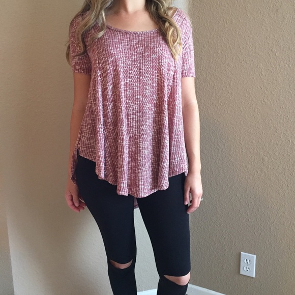 Tops - Burgundy Ribbed Swing Top (LAST MEDIUM!)