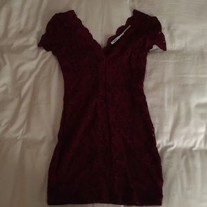 Urban Outfitters Burgundy Lace Mini Dress