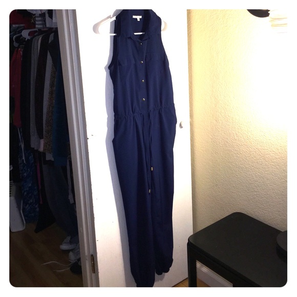 Royal Blue Jumpsuit with Drawstring Waist