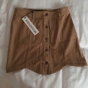MINKPINK scalloped tan miniskirt