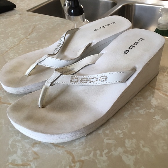 White Bebe sandals!!!