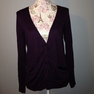 Halogen purple cardigan, M