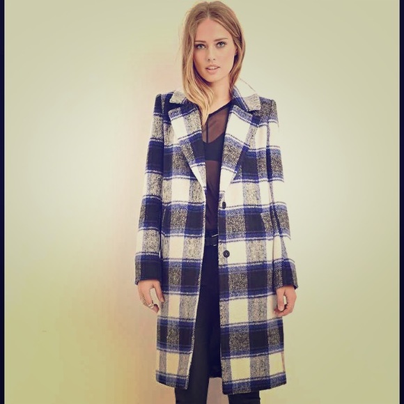 Forever21 longline plaid coat