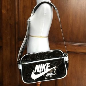 Nike patent leather look messenger bag