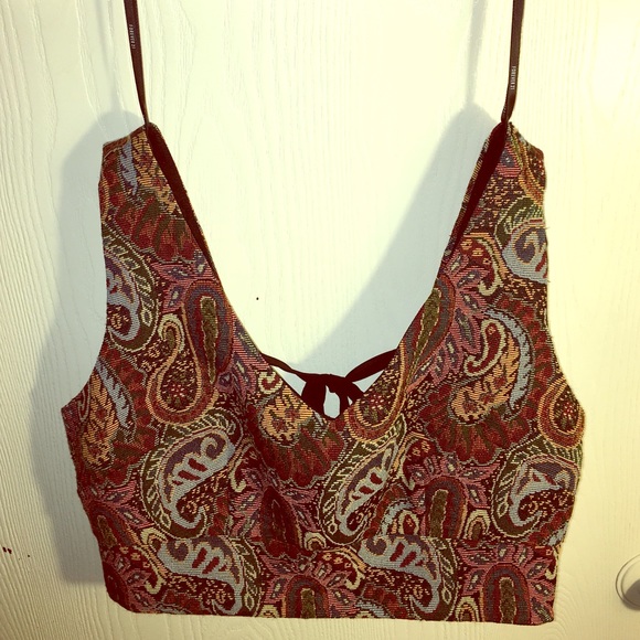 70's Inspired Paisley Crop Top - TAGS STILL ON