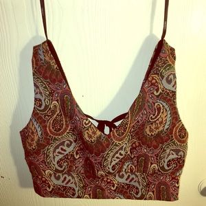 70's Inspired Paisley Crop Top - TAGS STILL ON