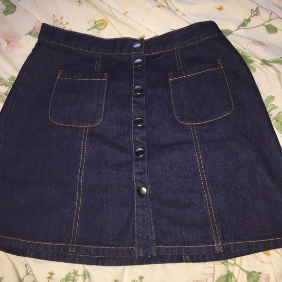 Button Down Jean Skirt