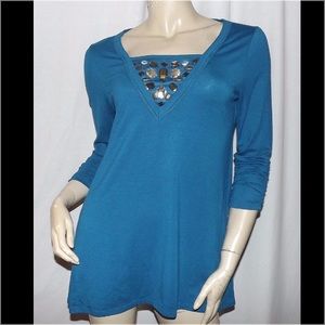 NEW Style & Co Sharkbite hem Tunic Petite Size M