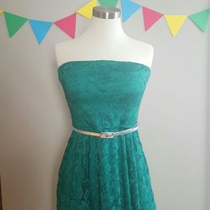 Emerald Strapless Mini Dress