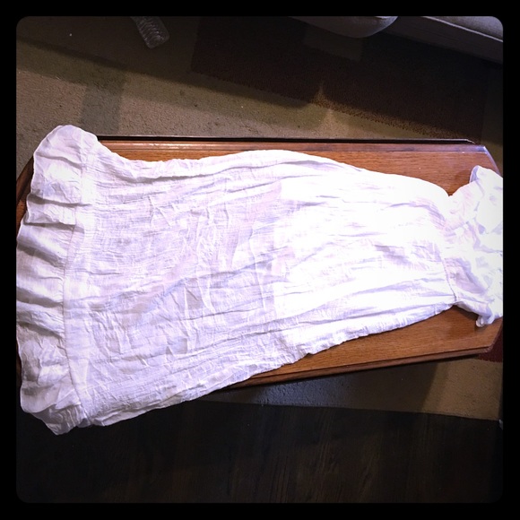 Strapless white summer maxi dress!!