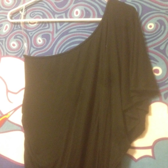 Floor Length One Shoulder Black Evening Dress◾️ - Picture 2 of 3