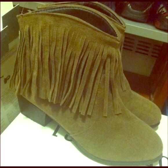 Shoes - Fringe Ankle Boots