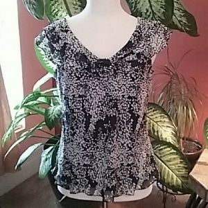 Black & White Floral Dressy Tank