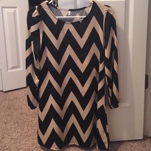Black & cream chevron dress