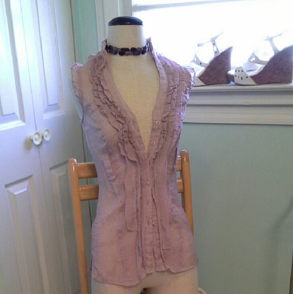 Silky sheer lavender blouse - Picture 2 of 3