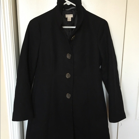 J. Crew Factory Black Wool Trench