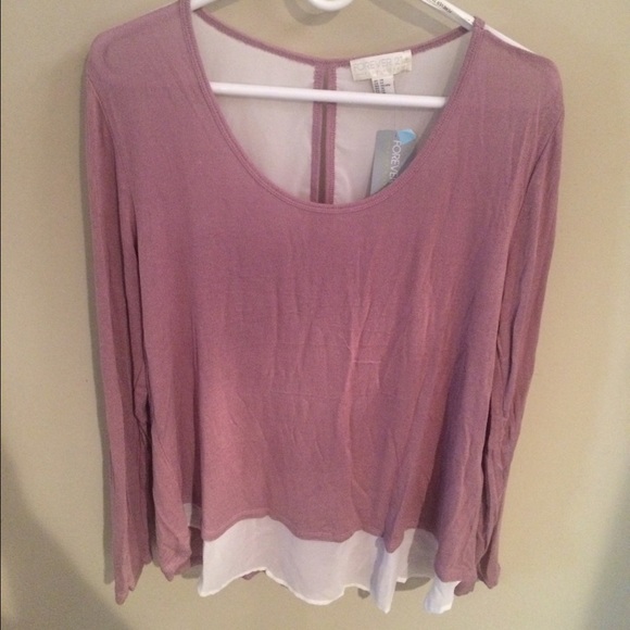NWT Chiffon and knit long sleeve top