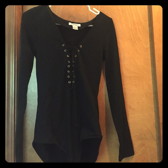 Lace up black bodysuit