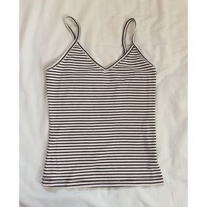 Striped V-Neck Crop Tank