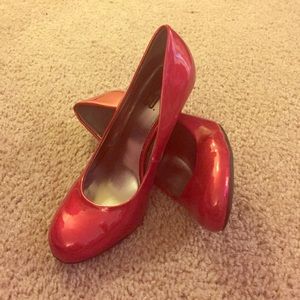 Red patent heel