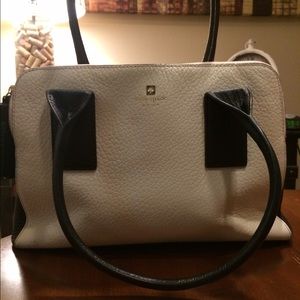 Black and white Kate Spade leather bag