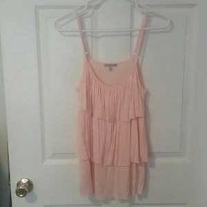Pink ruffled tank