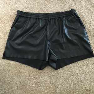 Faux leather shorts