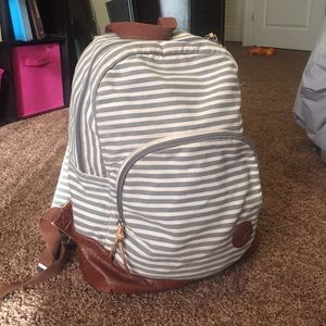 Stripes&Leather backpack