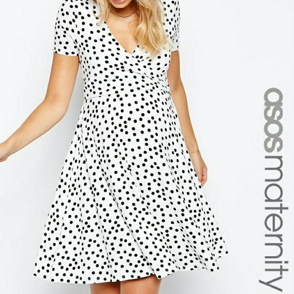 Asos polka dots exclusive wrap dress.
