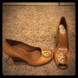 Tory Burch Peep toe wedges