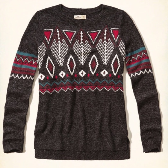 Hollister Co - Patterned Crew Sweater