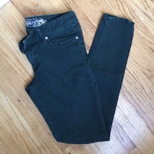 Express dark green/teal jeans sz 6