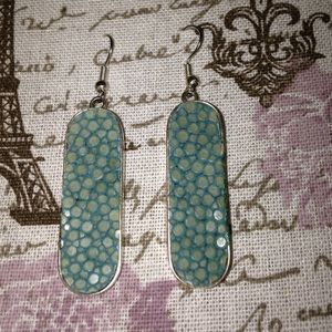 Sting ray leather earrings