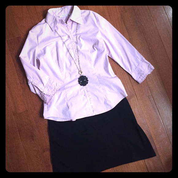 NY & Co. Lavender Ruffle Top