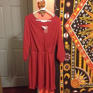 NWT flirty dark red flowy dress